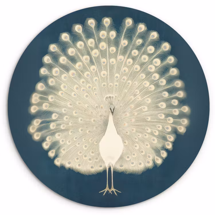 Muurcirkel glas - Vogel - Blauw - Vintage — 1