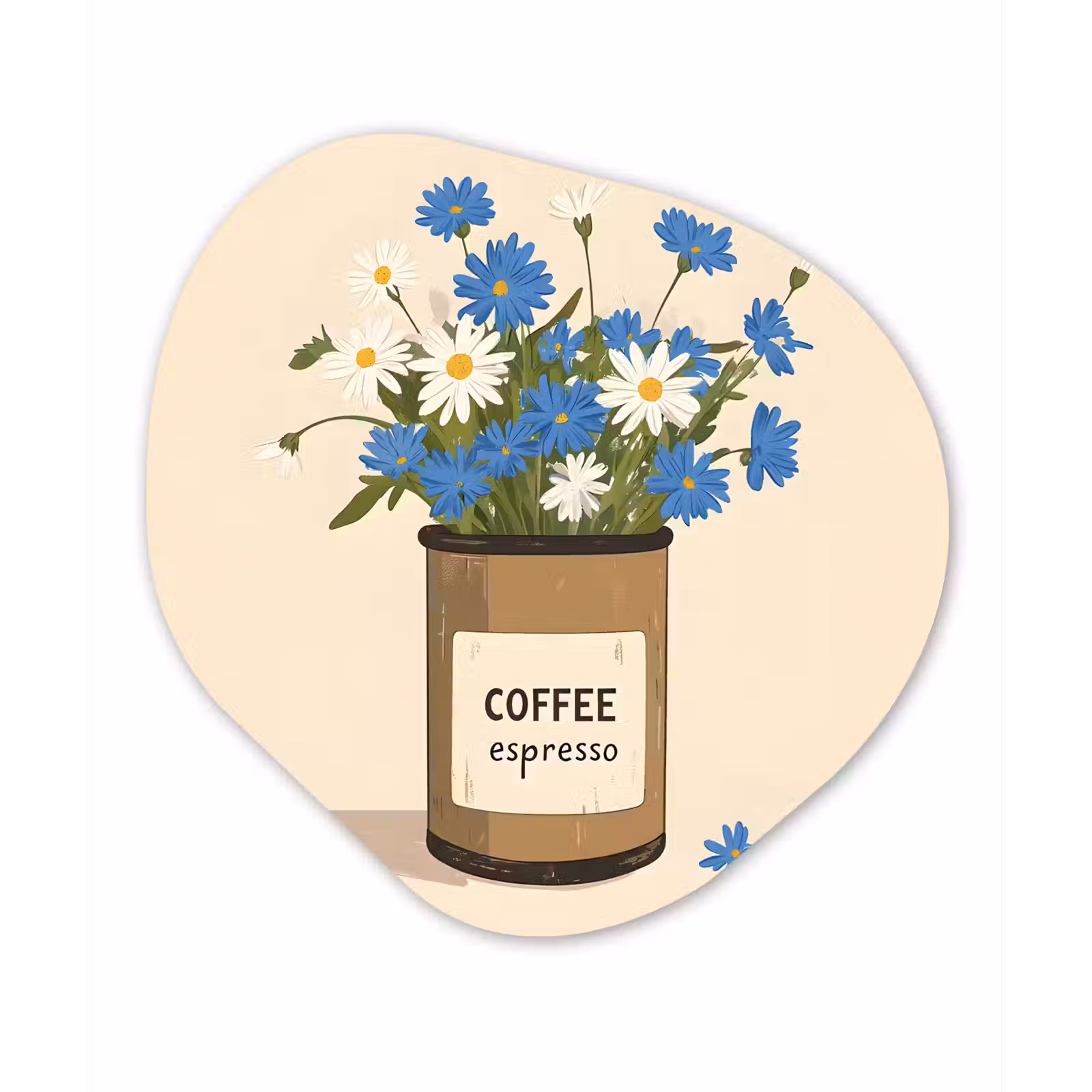 Organisch schilderij - Glas - Coffee - Blik - Minimalistisch - Bloemen — 1
