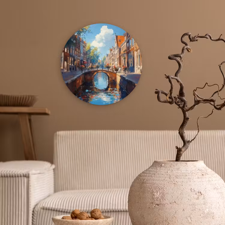 Muurcirkel glas - Stad - Gracht - Zon - Fietsen — 2