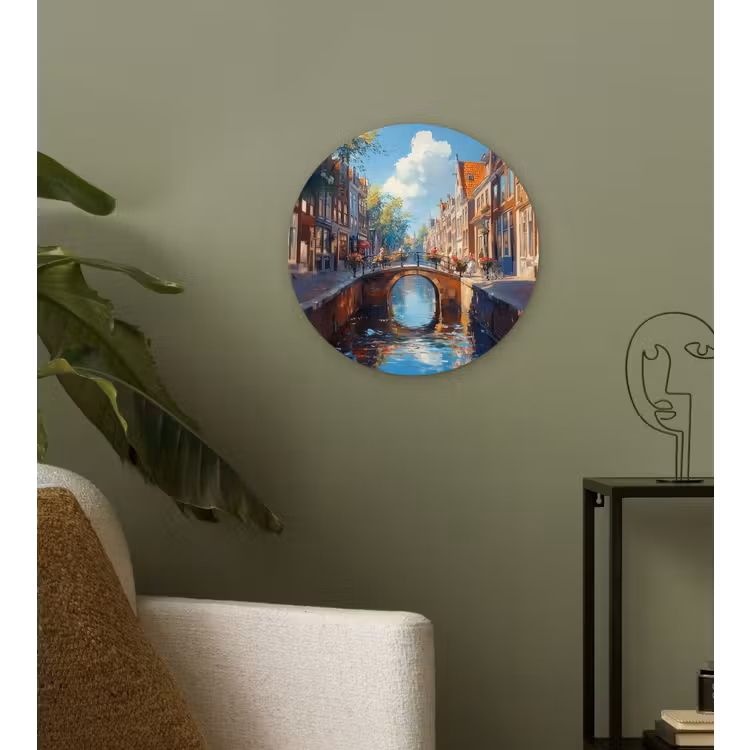 Muurcirkel glas - Stad - Gracht - Zon - Fietsen — 3