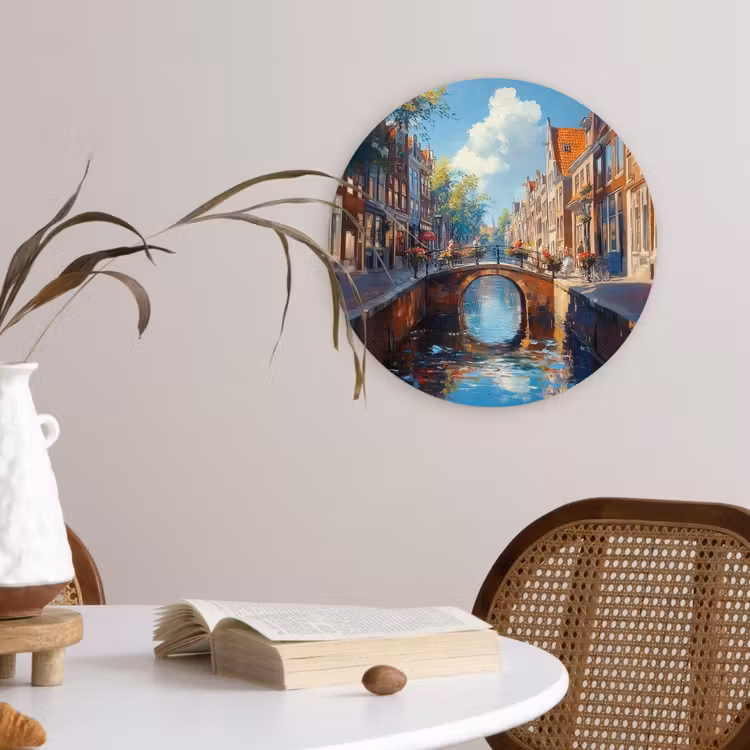 Muurcirkel glas - Stad - Gracht - Zon - Fietsen — 4