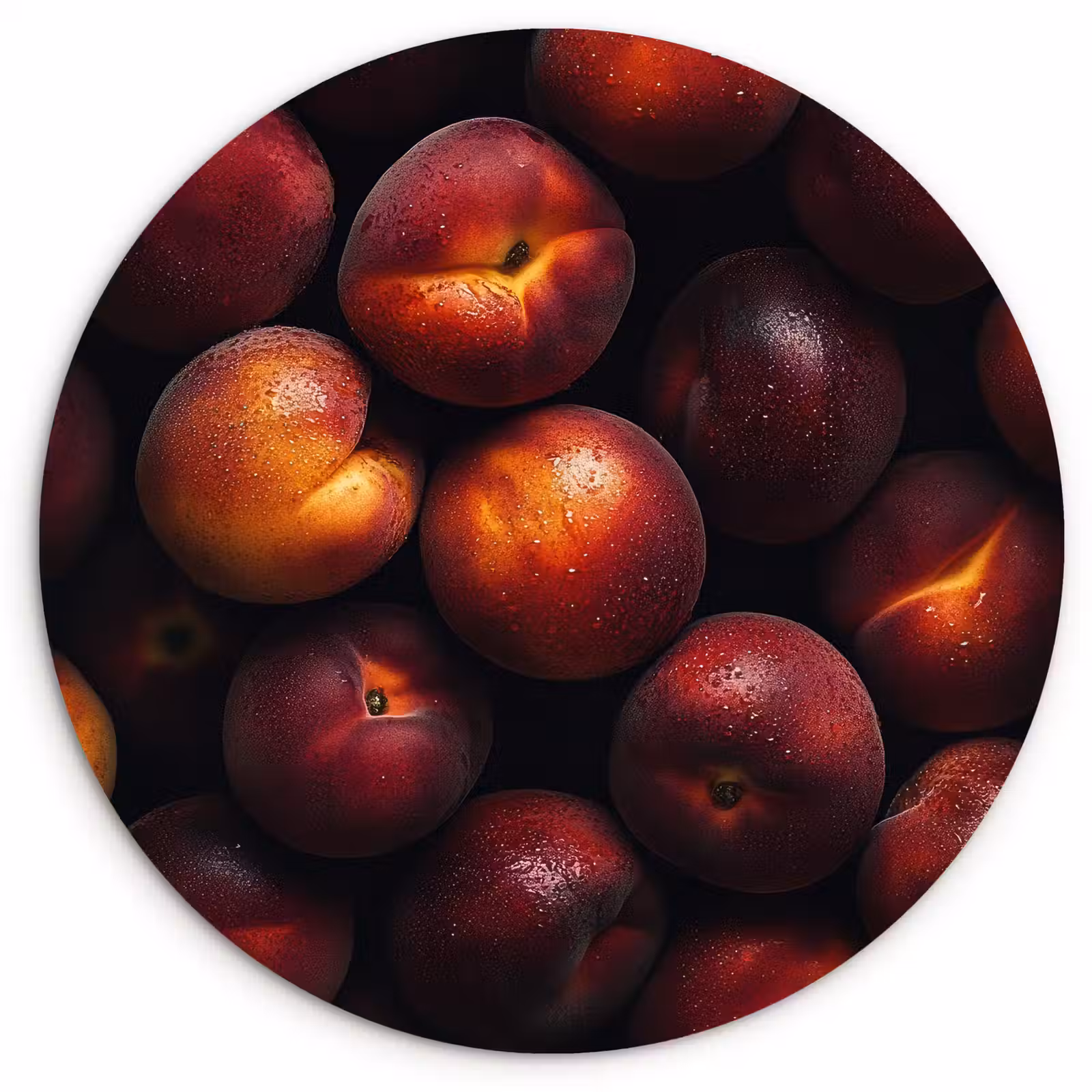 Muurcirkel glas - Fruit - Close up - Nectarines — 1