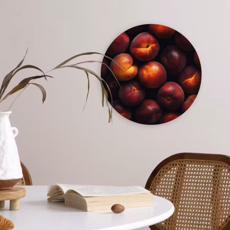 Muurcirkel glas - Fruit - Close up - Nectarines — 4