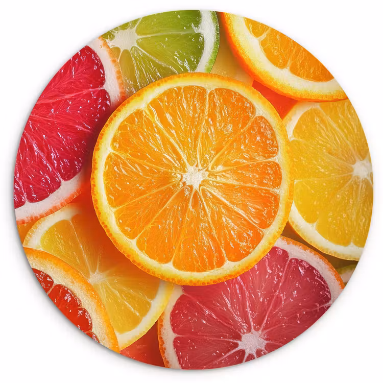 Muurcirkel glas - Fruit - Kleurrijk - Close up — 1