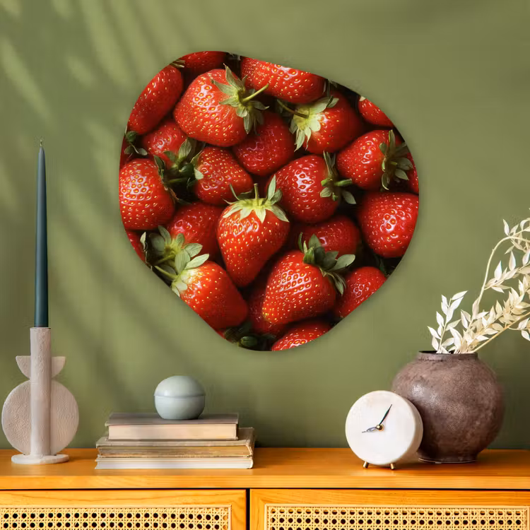 Organisch schilderij - Glas - Aardbei - Fruit - Rood — 2