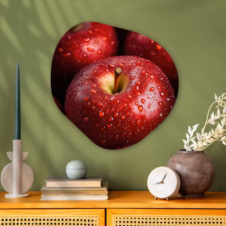 Organisch schilderij - Glas - Rood - Appels - Fruit — 2