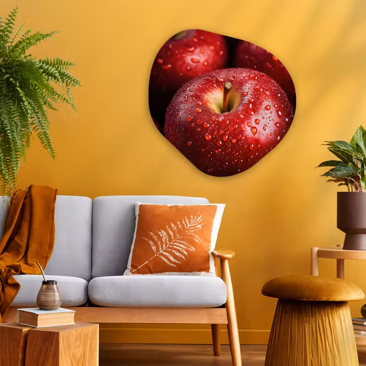 Organisch schilderij - Glas - Rood - Appels - Fruit — 3