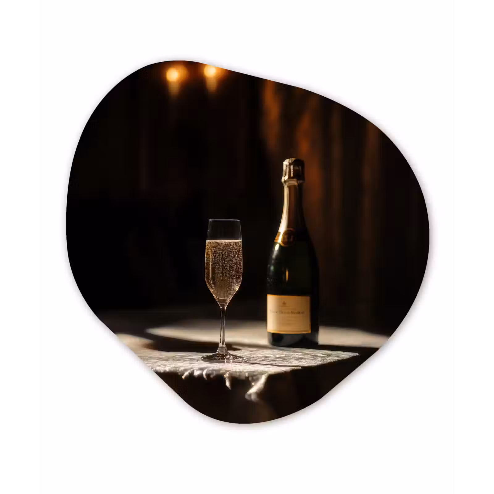 Organisch schilderij - Glas - Prosecco - Bubbels - Sfeervol - Drank — 1