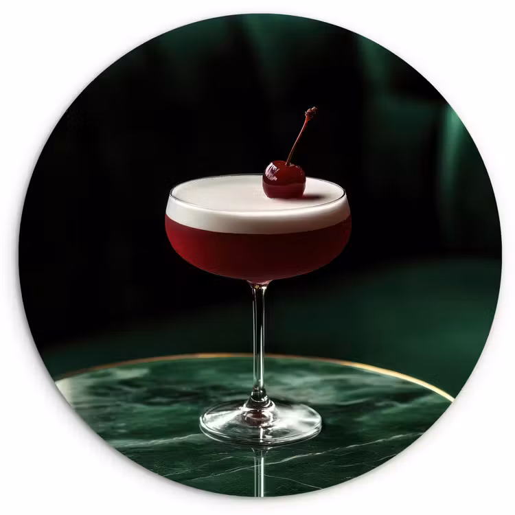 Muurcirkel glas - Kers - Cocktail - Rood - Marmer — 1