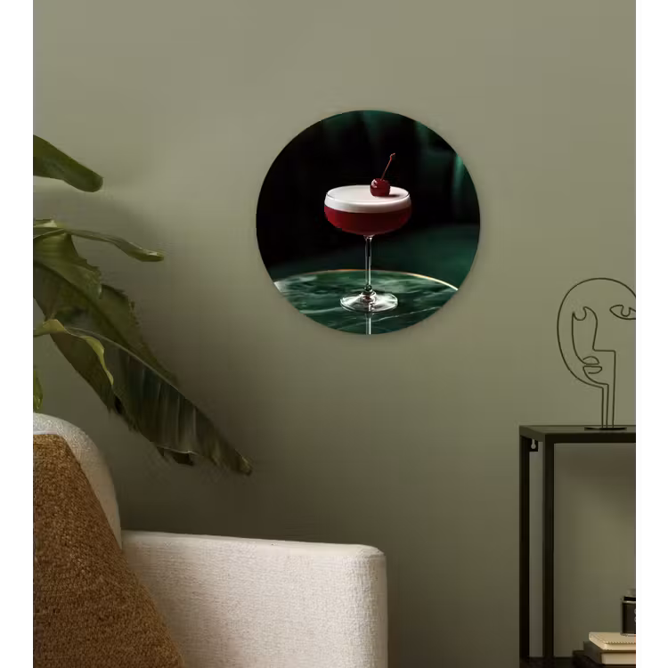 Muurcirkel glas - Kers - Cocktail - Rood - Marmer — 3
