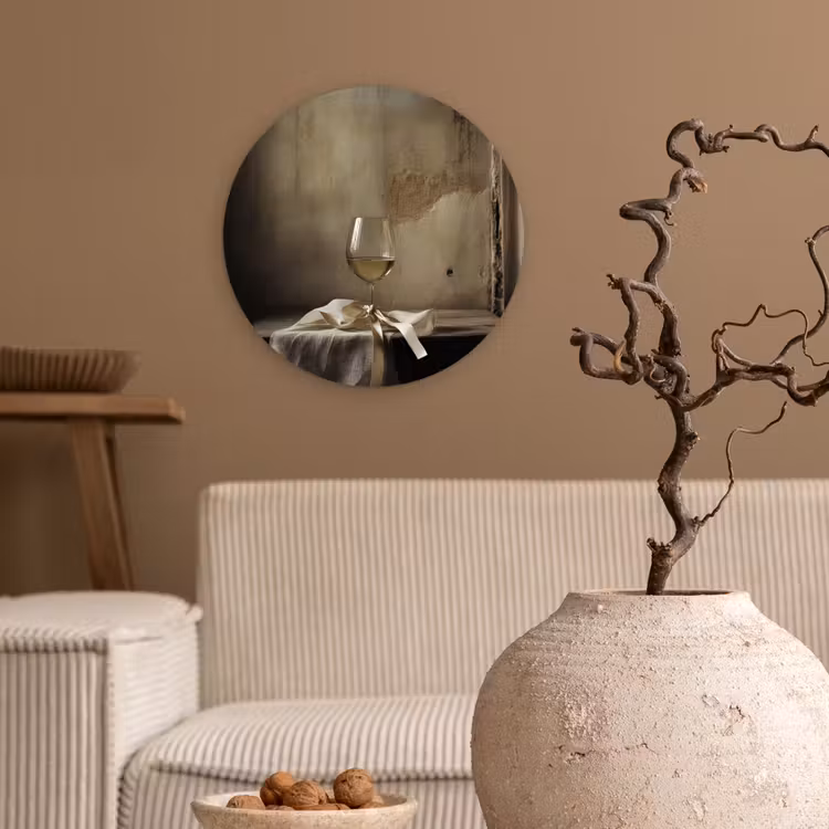 Muurcirkel glas - Strik - Beige - Witte - Wijn — 2