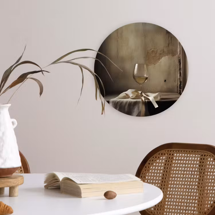 Muurcirkel glas - Strik - Beige - Witte - Wijn — 4