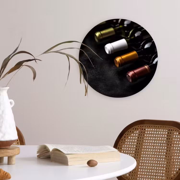 Muurcirkel glas - Wijn - Flessen - Variatie - Smaken — 4