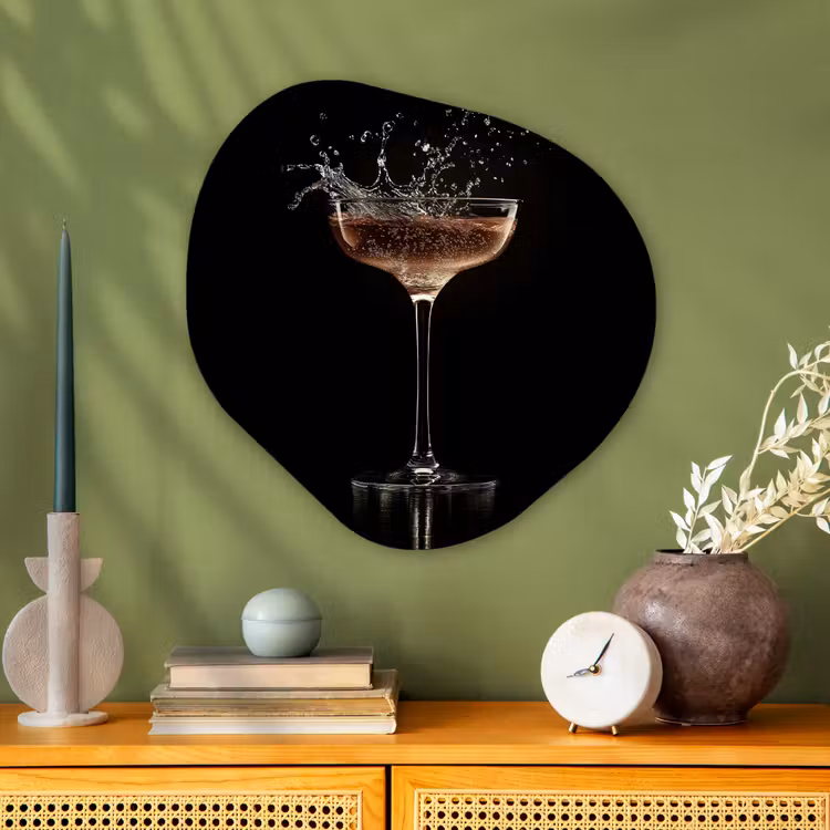 Organisch schilderij - Glas - Cocktail - Zwart - Spetters - Glas — 2