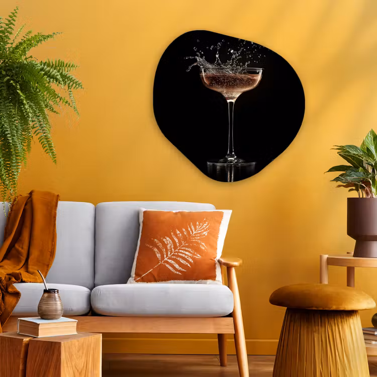 Organisch schilderij - Glas - Cocktail - Zwart - Spetters - Glas — 3