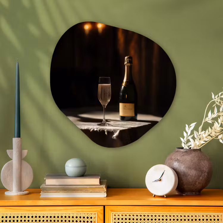 Organisch schilderij - Glas - Prosecco - Bubbels - Sfeervol - Drank — 2