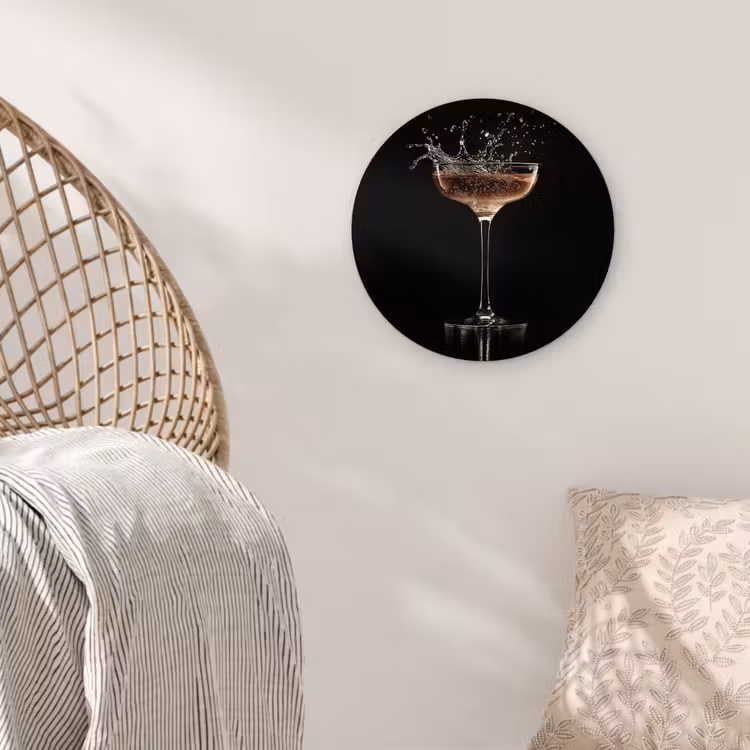 Muurcirkel glas - Cocktail - Zwart - Spetters - Glas — 5