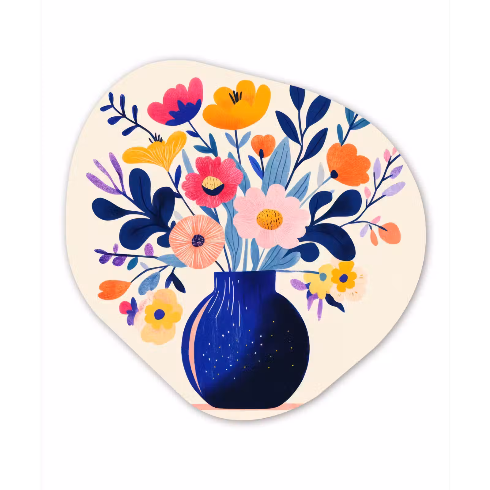 Organisch schilderij - Glas - Vaas - Bloemen - Boeket — 1