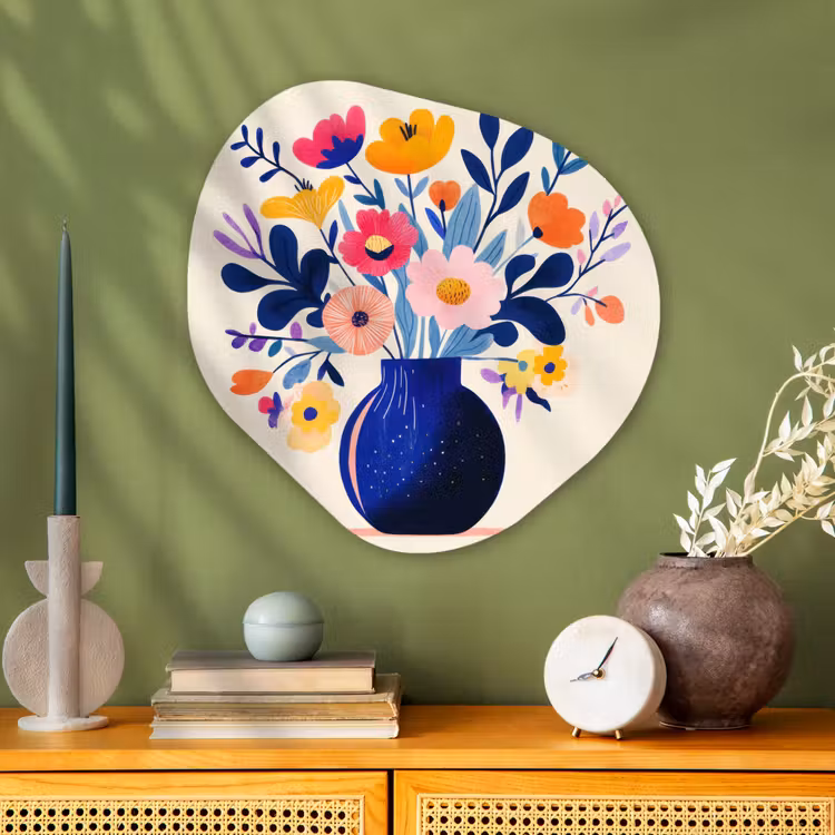 Organisch schilderij - Glas - Vaas - Bloemen - Boeket — 2