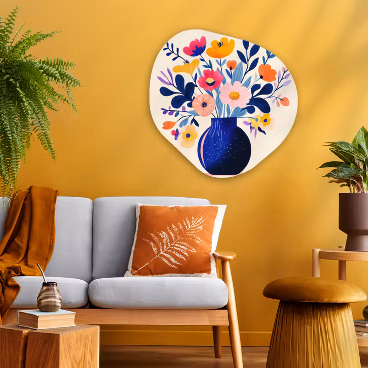 Organisch schilderij - Glas - Vaas - Bloemen - Boeket — 3