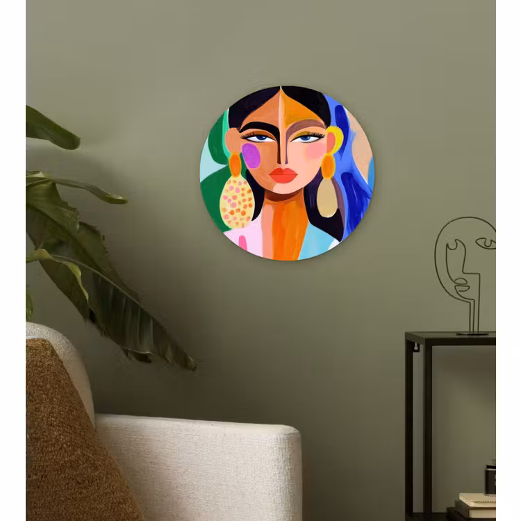 Muurcirkel glas - Portret - Vrouw - Modern — 3