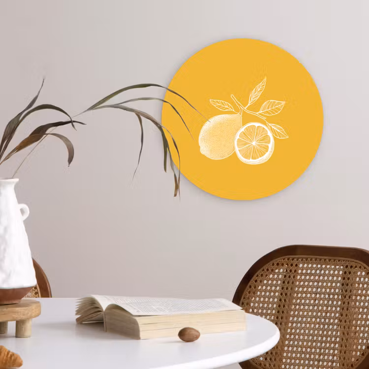 Muurcirkel glas - Citroenen - Illustratie - Minimalistisch - Geel — 4
