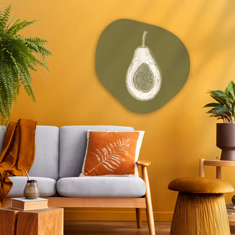Organisch schilderij - Glas - Avocado - Minimalistisch - Illustratie - Groen — 3