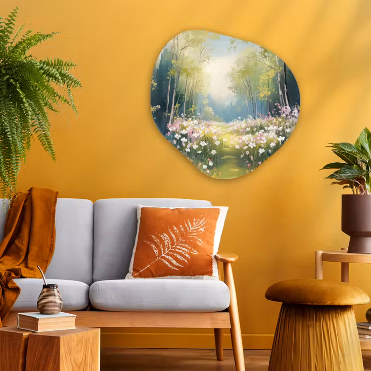 Organisch schilderij - Glas - Bos - Schilderstijl - Kleurrijk — 3