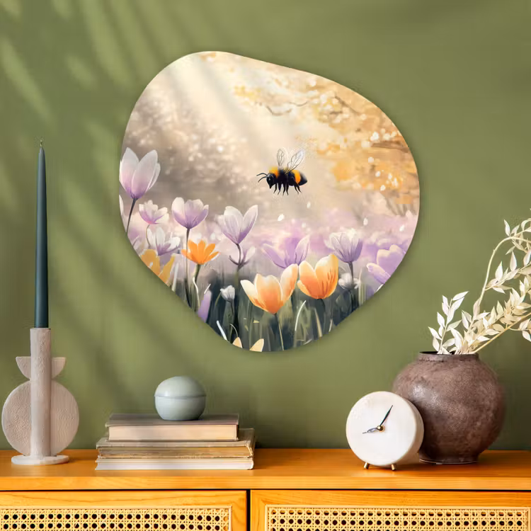 Organisch schilderij - Glas - Viooltjes - bij - Zonlicht — 2