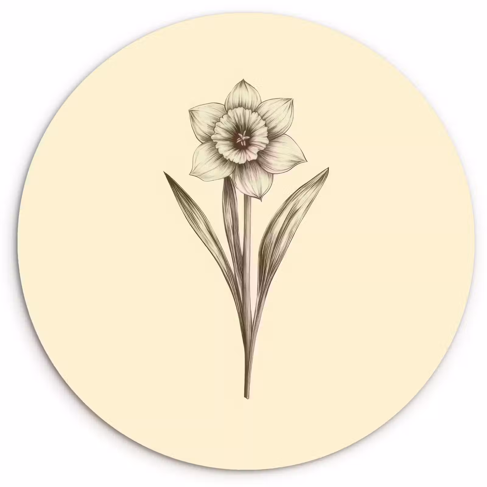 Muurcirkel glas - Zwart - Narcis - Illustratie — 1