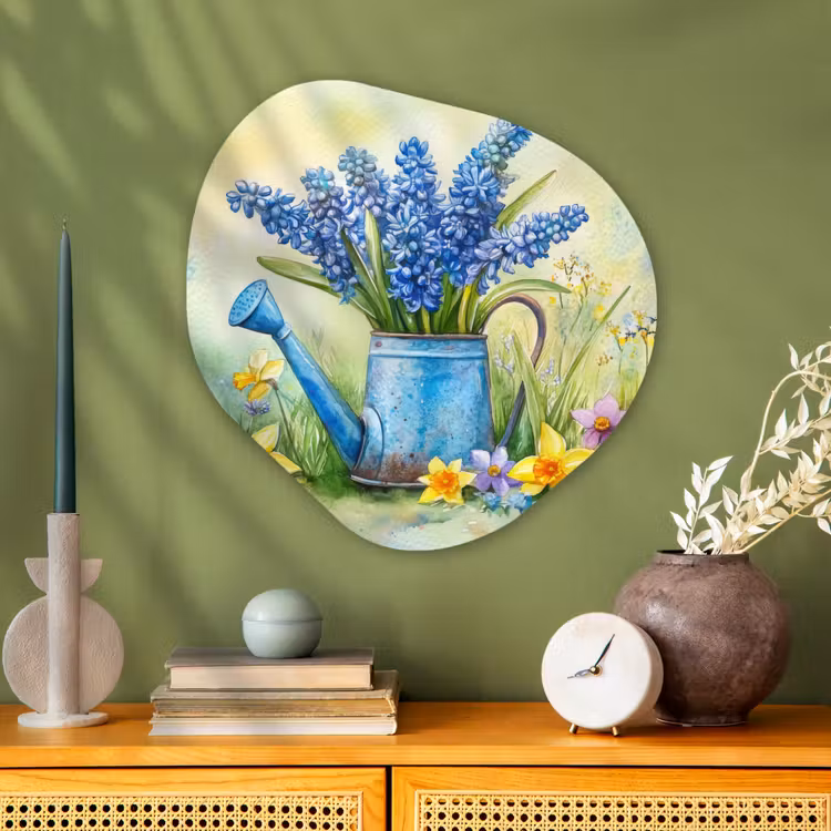 Organisch schilderij - Glas - Gieter - Lavendel - Bloesems — 2