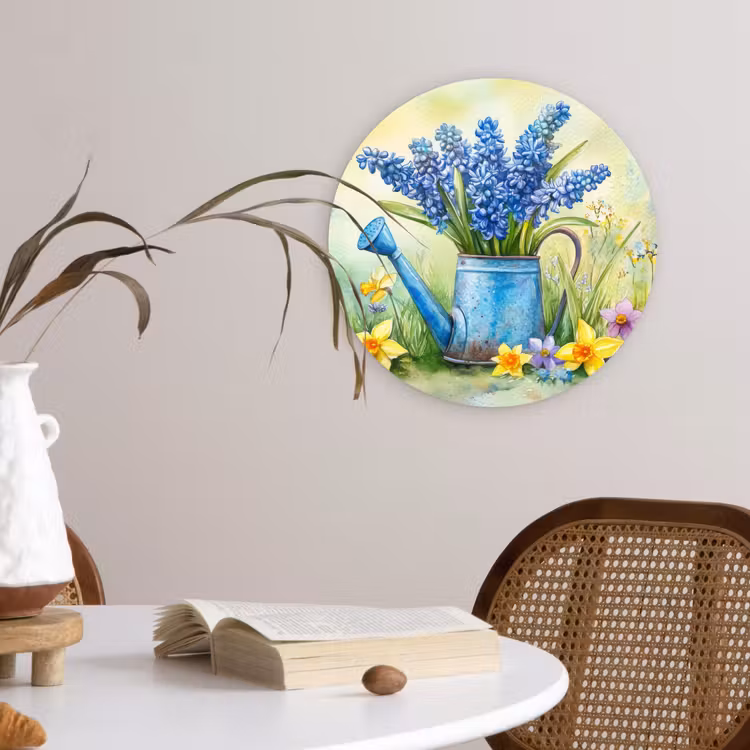 Muurcirkel glas - Gieter - Lavendel - Bloesems — 4
