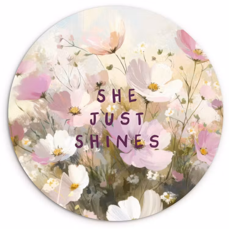 Muurcirkel glas - Quote - Bloemen - Schilderachtig — 1