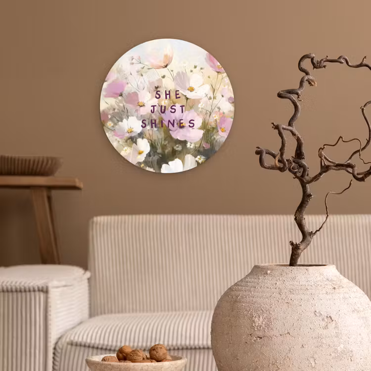 Muurcirkel glas - Quote - Bloemen - Schilderachtig — 2