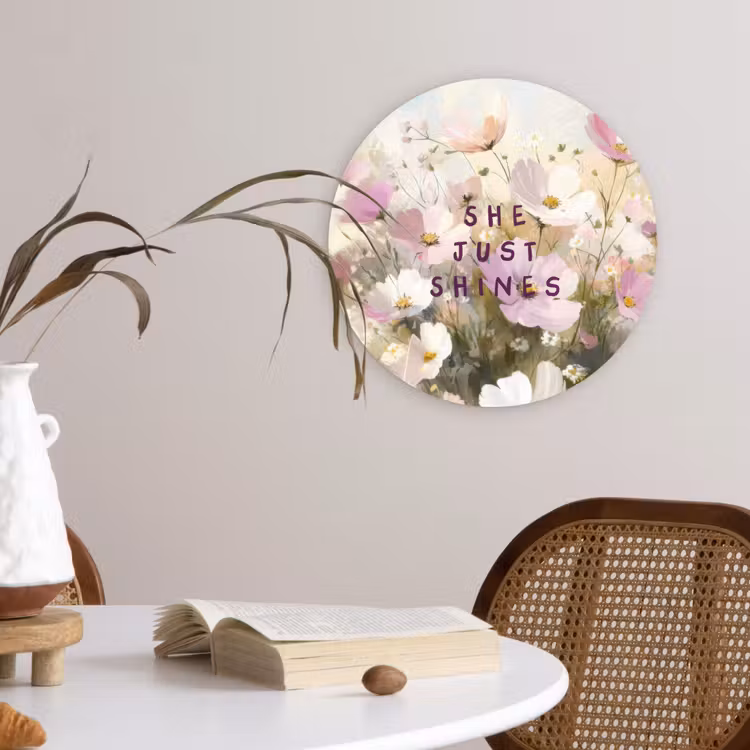 Muurcirkel glas - Quote - Bloemen - Schilderachtig — 4