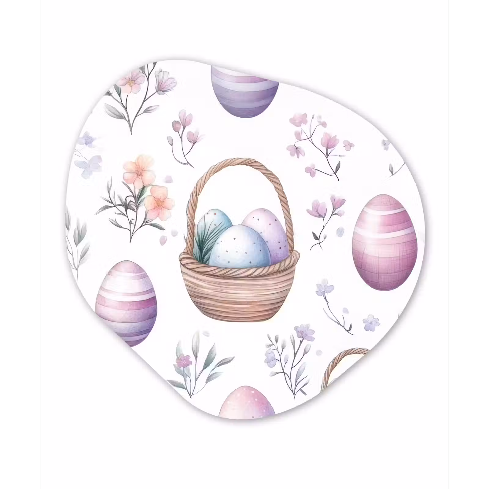 Organisch schilderij - Glas - Bloemen - Paaseieren - Patroon — 1