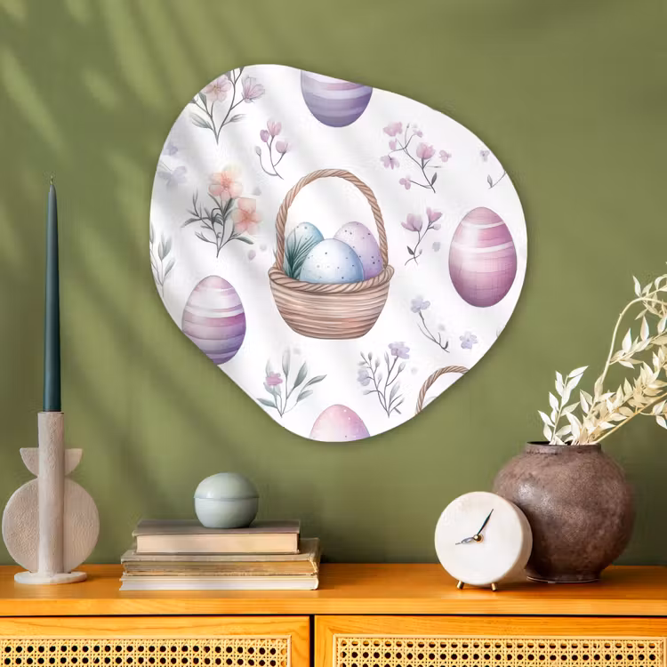 Organisch schilderij - Glas - Bloemen - Paaseieren - Patroon — 2