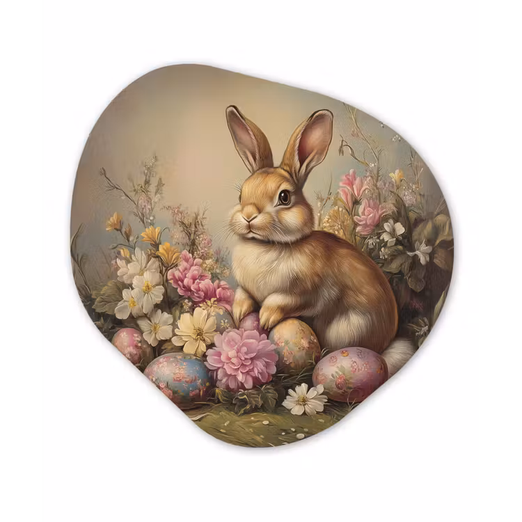 Organisch schilderij - Glas - Haas - Stilleven - Bloemen — 1