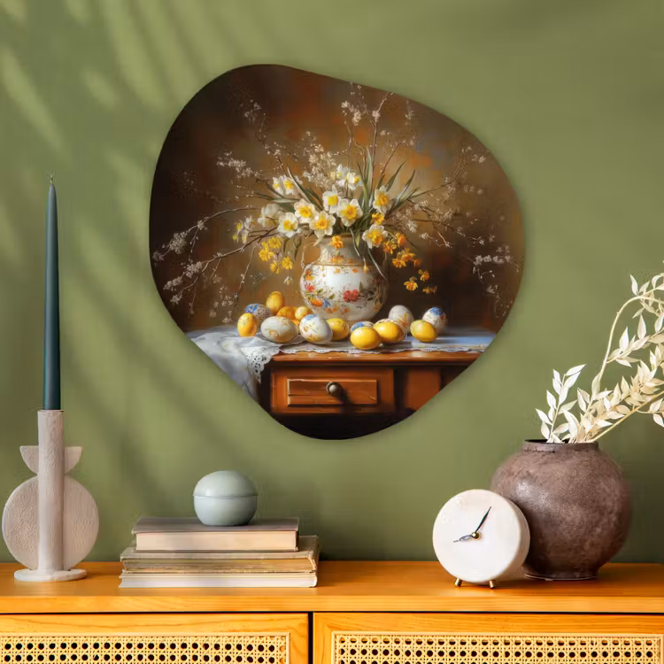 Organisch schilderij - Glas - Paaseieren - Stilleven - Vaas — 2