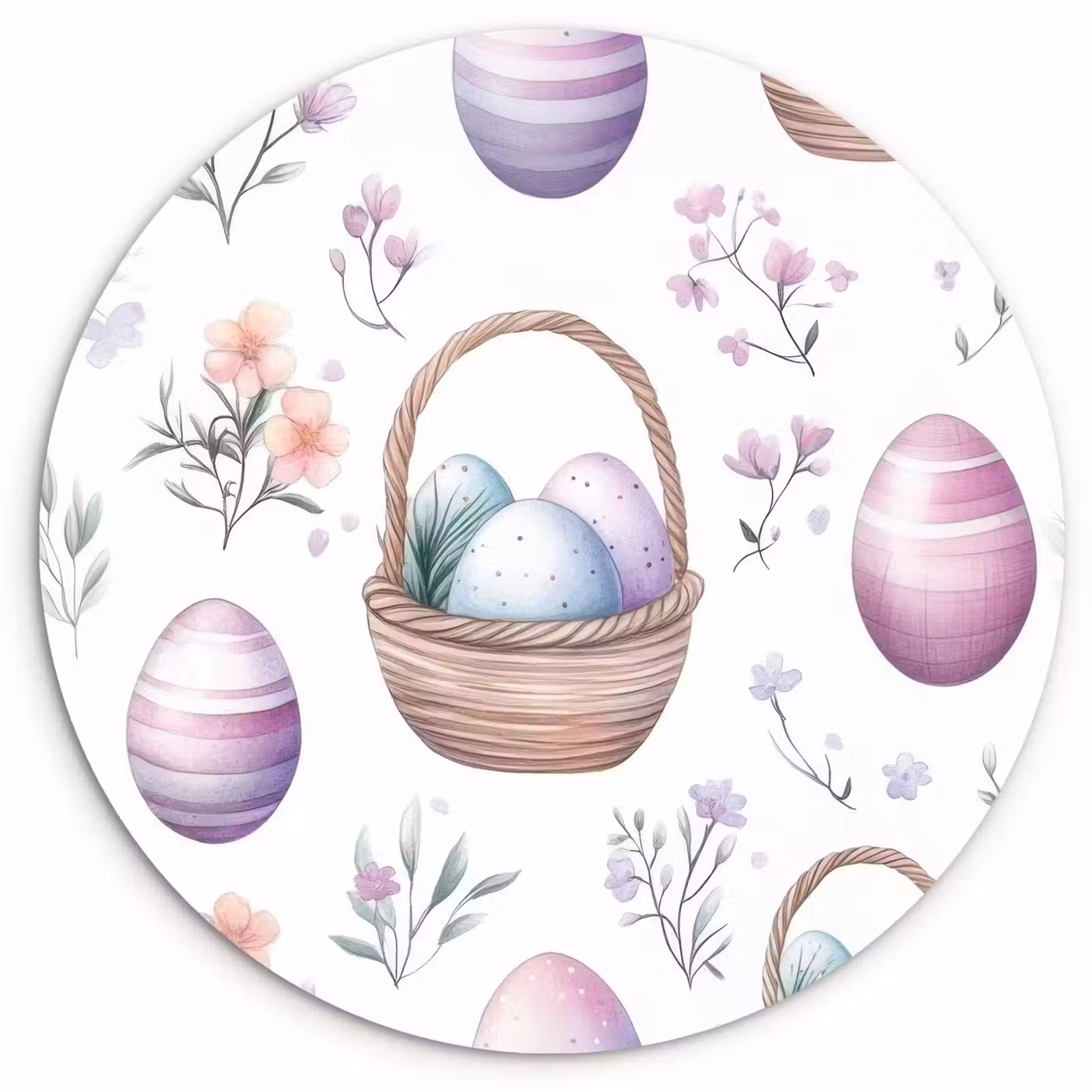 Muurcirkel glas - Bloemen - Paaseieren - Patroon — 1