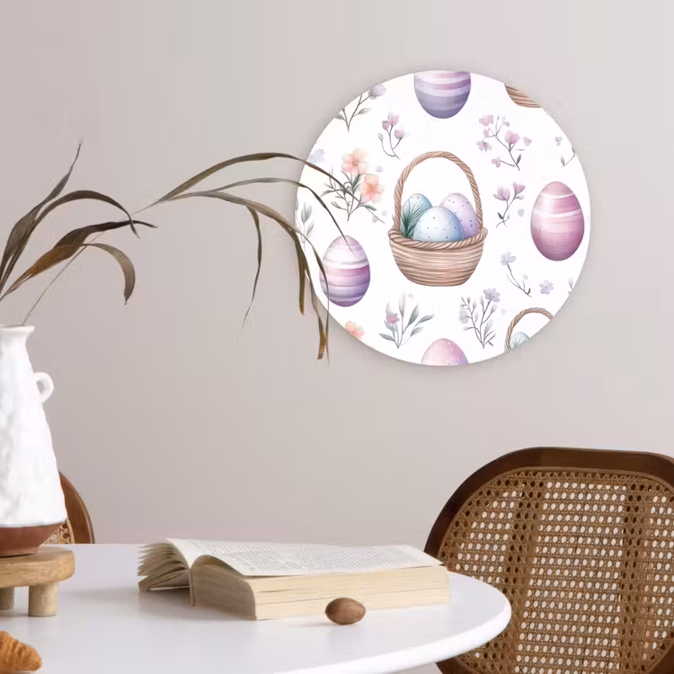 Muurcirkel glas - Bloemen - Paaseieren - Patroon — 4