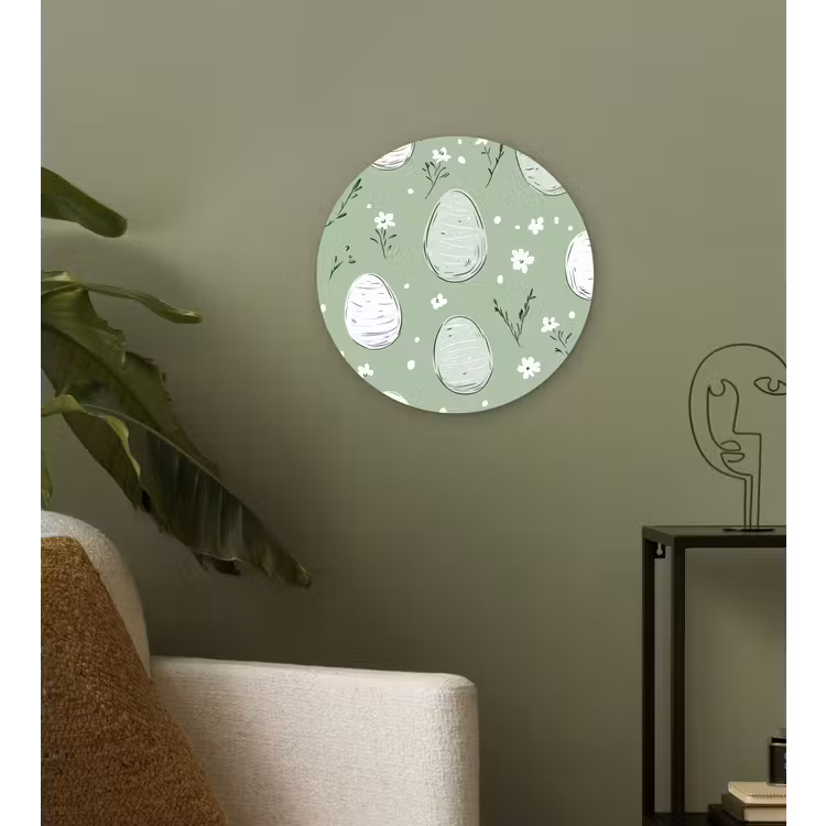 Muurcirkel glas - Groen - Eieren - Patroon — 3