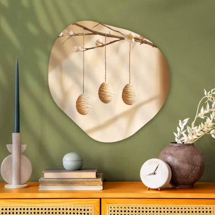 Organisch schilderij - Glas - Beige - Paastak - Eieren — 2
