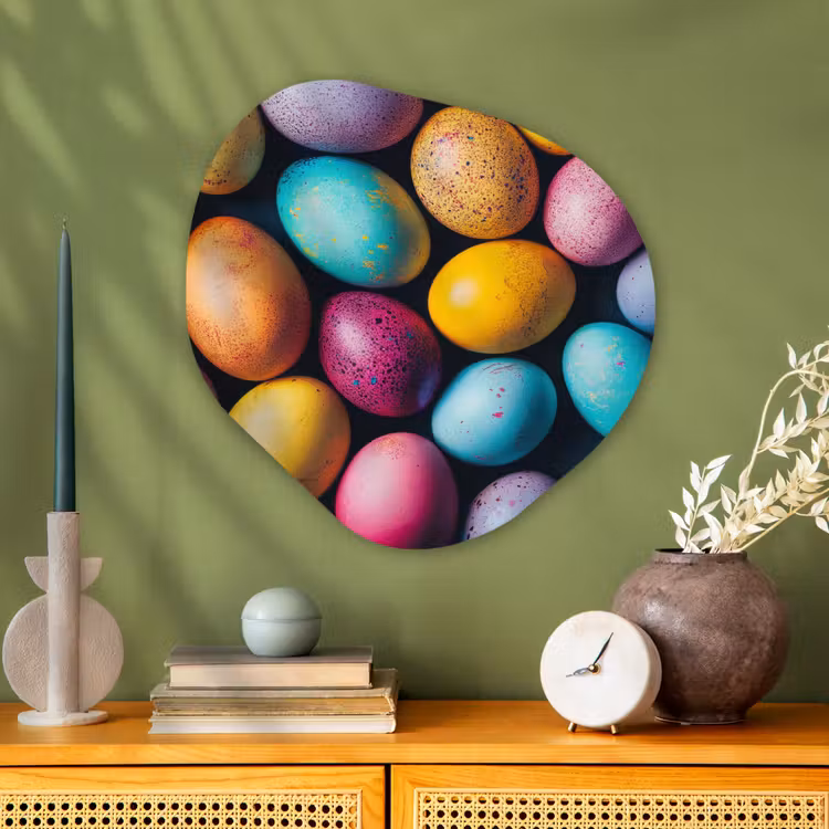 Organisch schilderij - Glas - Kleurrijk - Paaseitjes - Spetters — 2