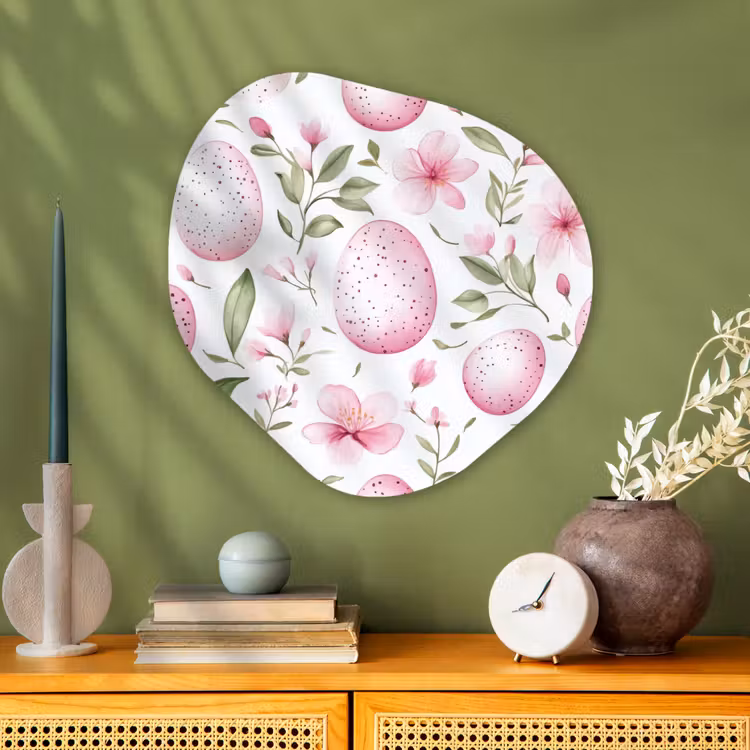 Organisch schilderij - Glas - Patroon - Eieren - Roze - Pasen — 2