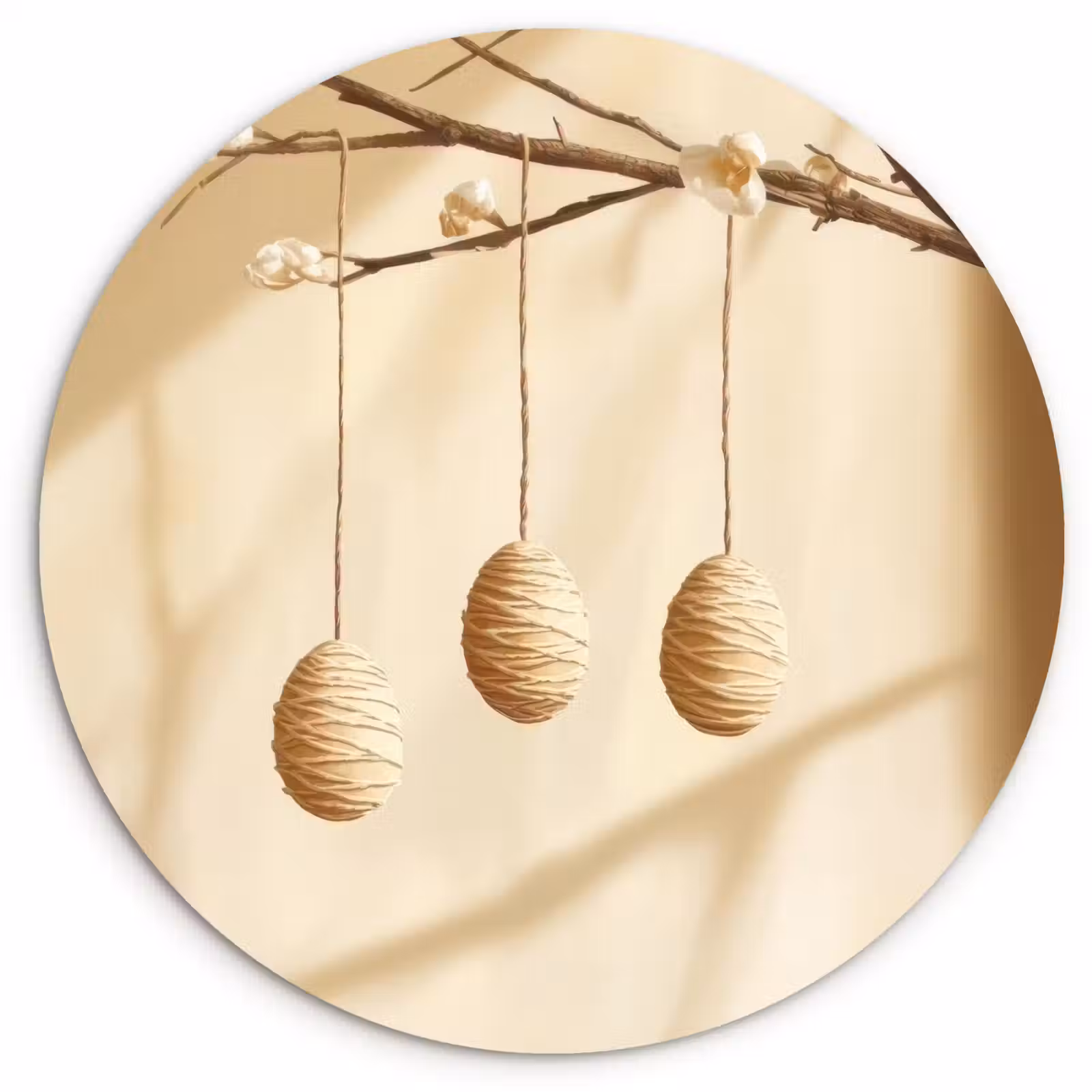 Muurcirkel glas - Beige - Paastak - Eieren — 1
