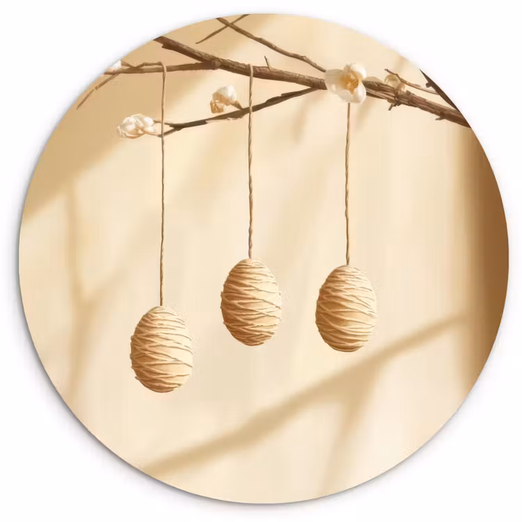 Muurcirkel glas - Beige - Paastak - Eieren — 1
