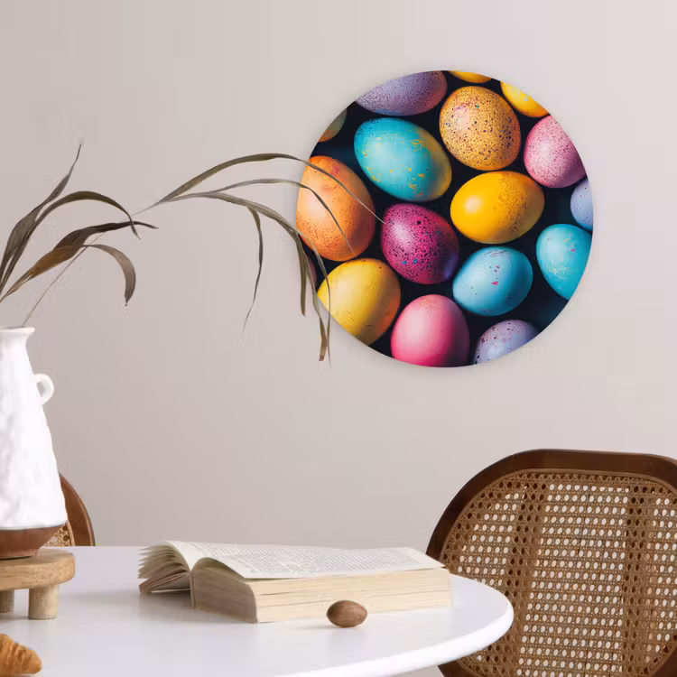Muurcirkel glas - Kleurrijk - Paaseitjes - Spetters — 4