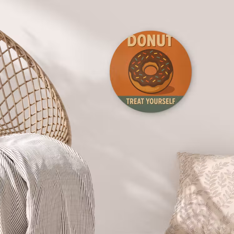 Muurcirkel glas - Donut - Spikkels - Kleurrijk - Quote — 5