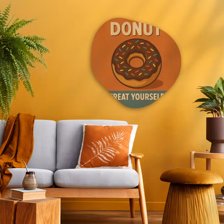 Organisch schilderij - Glas - Donut - Spikkels - Kleurrijk - Quote — 3